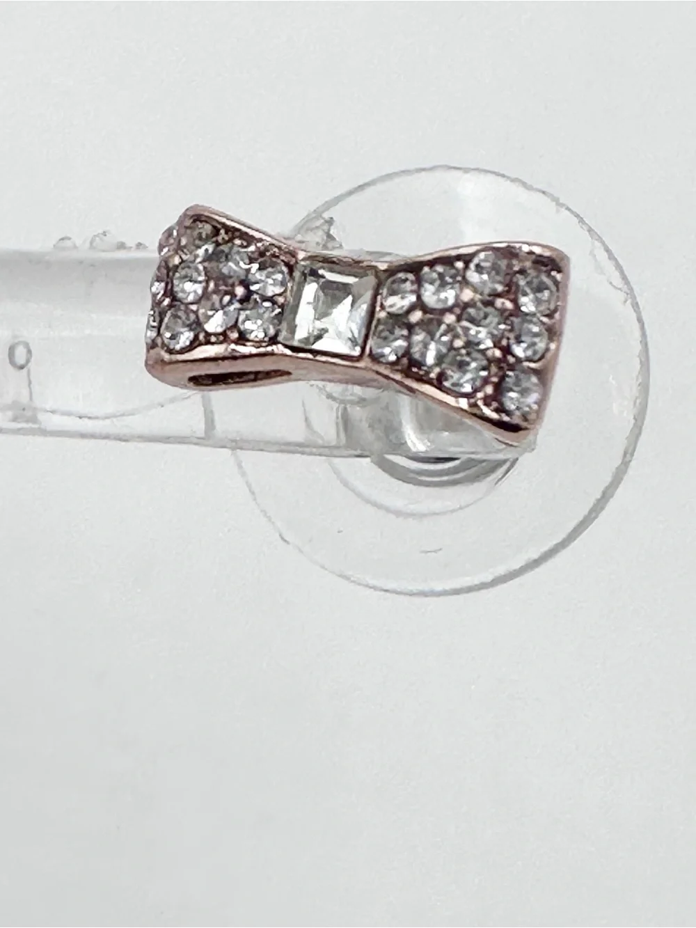 Kate Spade Ready Set Bow Earrings Rose Gold Stud Designer Jewelry Pink White